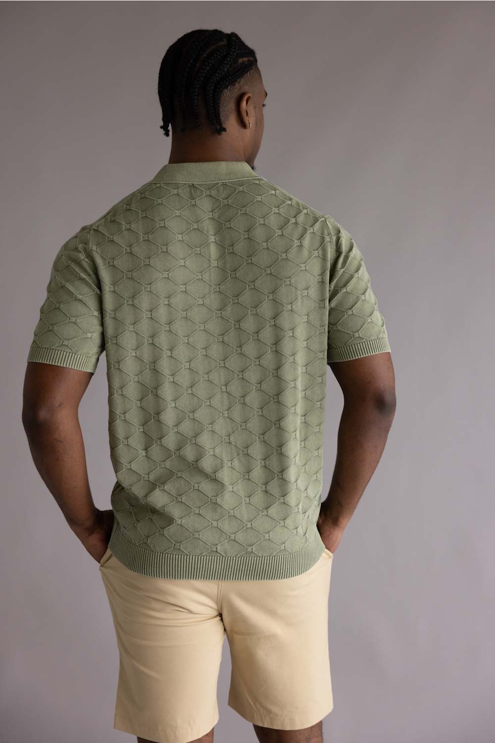 Weatherproof vintage diamond polo sweater seagrass