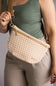 Weave Checkered Bag for Women in Tan