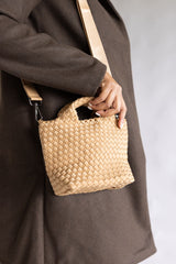 Woven Crossbody Bucket Purse for Women in Camel | KDC-TB-30