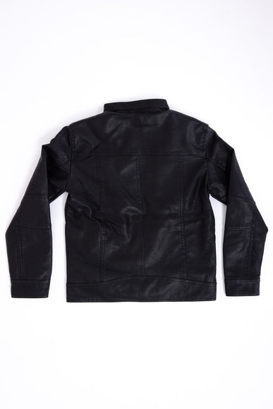Youth Moto Faux Leather Jacket for Boys in Black