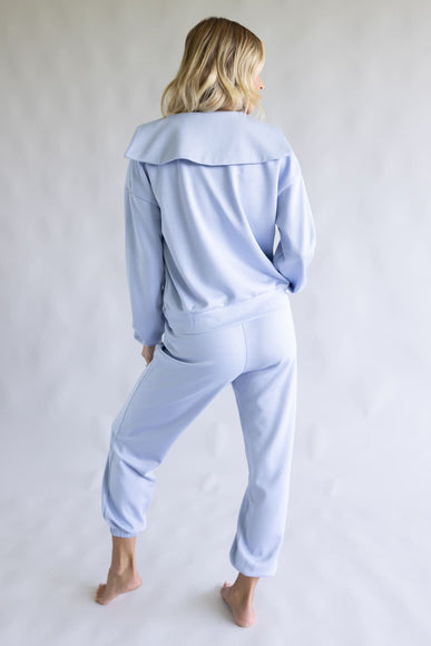 Zip Neck Scuba Set for Women in Blue