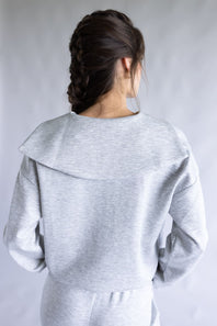 Zip Neck Super Soft Set for Women in Grey