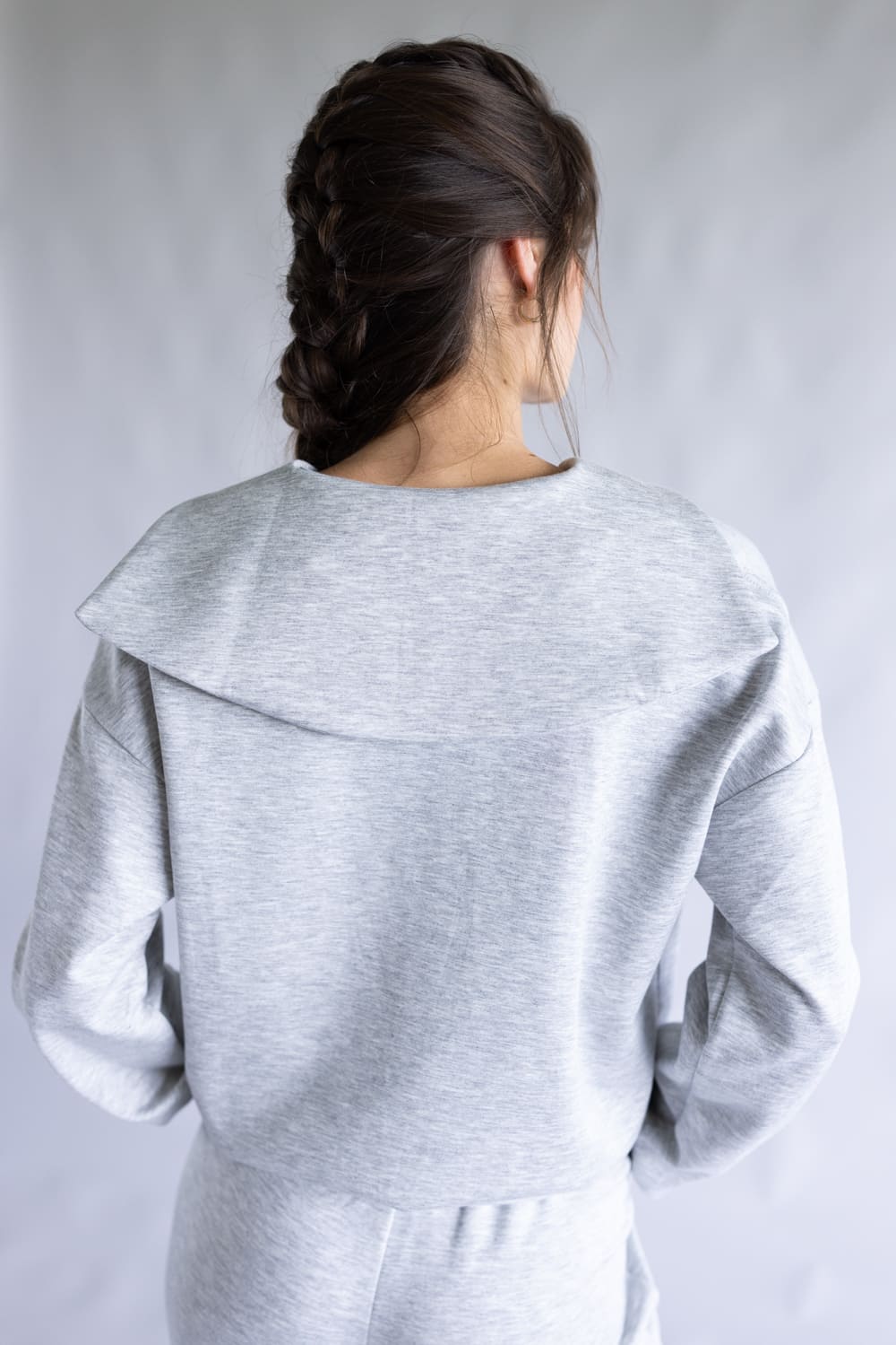 Zip Neck Super Soft Set for Women in Grey