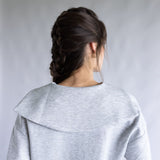 Zip Neck Scuba Set for Women in Grey