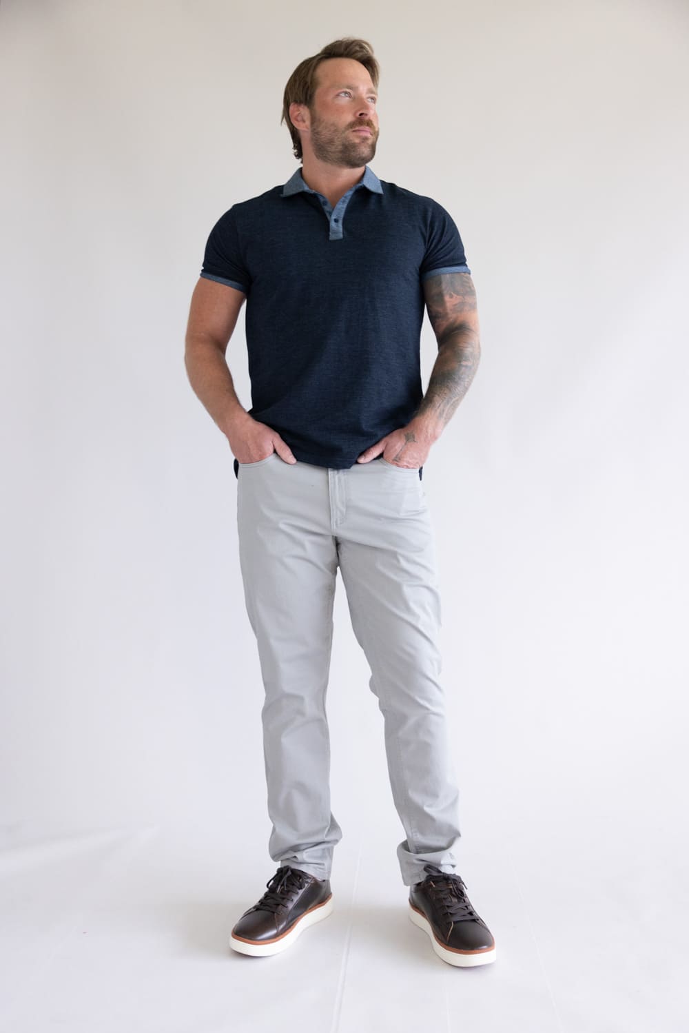 Copper & Oak Leaders Pants for Men in Light Grey