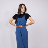 La Miel Wide Crop Jumpsuit for Women in Blue