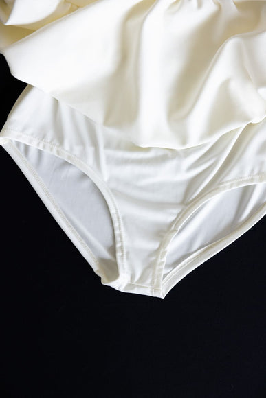 Scuba Knit Bubble Mini Skirt for Women in White
