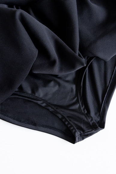 Scuba Knit Bubble Mini Skirt for Women in Black