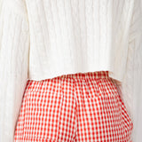 Gingham Relaxed PJ Pants for Women in Red