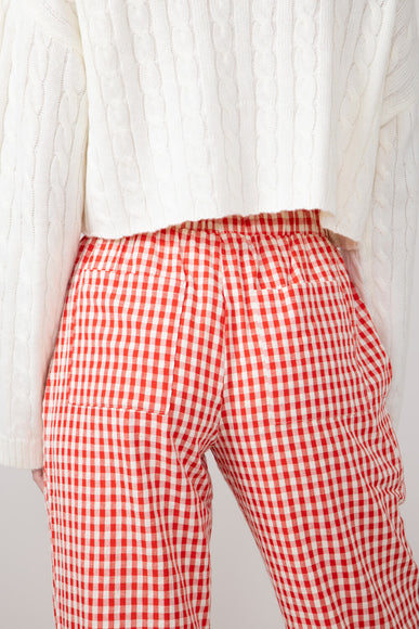 Gingham Relaxed PJ Pants for Women in Red