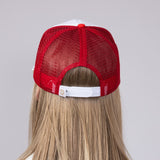 Womens Simply Southern Flag Patch Hat for Women in Red