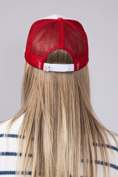 Womens Simply Southern Flag Patch Hat for Women in Red