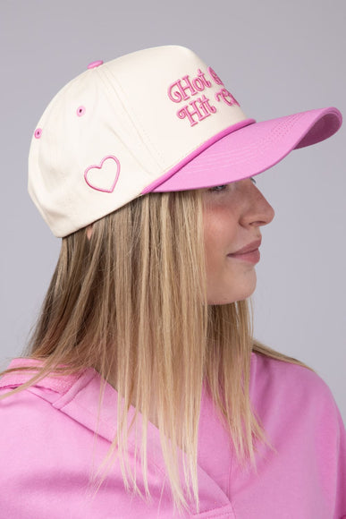 Simply Southern Womens Embroidered Hot Girls Hit Curbs Hat for Women in Cream