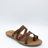 Soda Isabel Strappy Toe Sandals for Women in Cognac