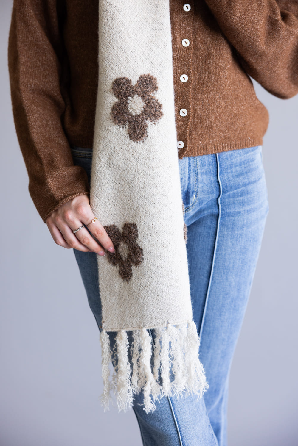 C.C. Daisy Scarf for Women in Heather Beige
