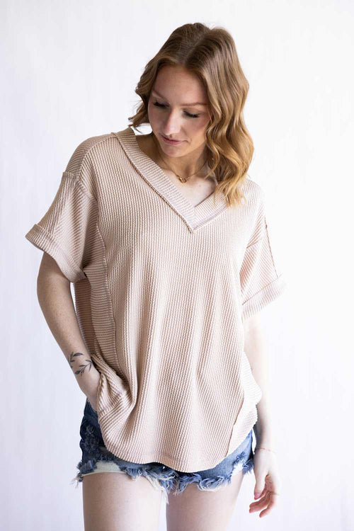 Urban Rib Top for Women in Oat