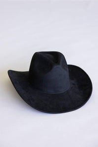 Suede Cowboy Hat in Black