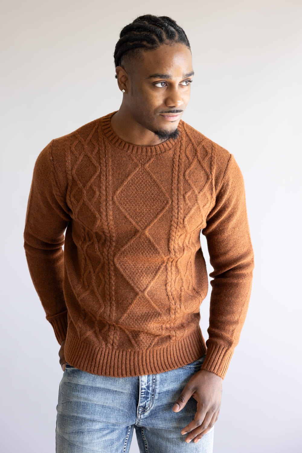 1897 Original Cable Crew Sweater for Men in Tortoise Shell