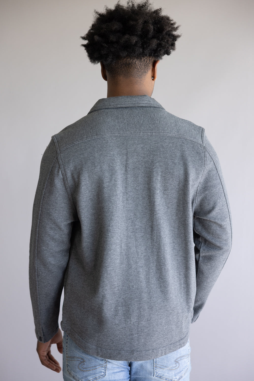 1897 Original Solid Knit Shacket for Men in Charcoal | 5PJ2512M