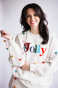 1897 Active Jolly Color Patch Fleece Sweatshirt for Women in Beige