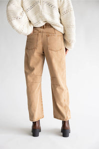 Aaron & Amber Embroidered Barrel Pants for Women in Rust