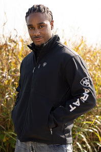 Ariat Logo Softshell Jacket for Men in Black