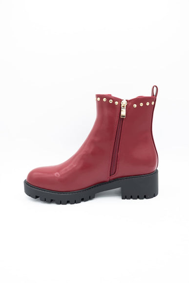 Berness Kira Booties for Women in Burgandy Red