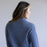 C&C California Mineral Wash Thermal Button Front Shirt for Women in Vintage Indigo