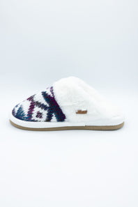 C.C. Ombre Aztec Knitted Slippers for Women in Purple Mix