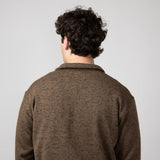 Ariat Caldwell ¼ Zip Logo Sweater for Men in Dark Brown Heather