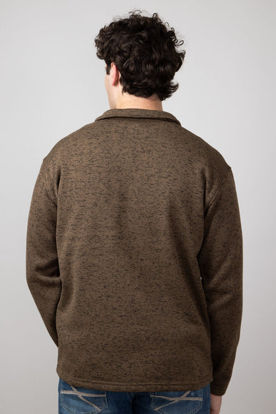 Ariat Caldwell ¼ Zip Logo Sweater for Men in Dark Brown Heather
