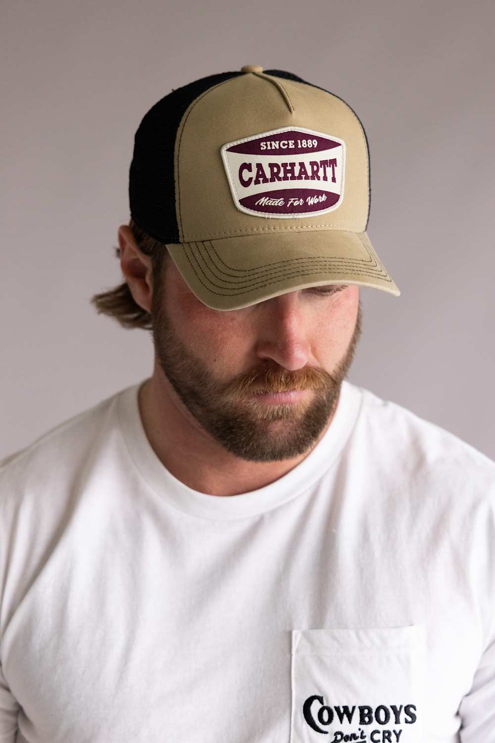 Carhartt Canvas Patch Trucker Hat in Khaki