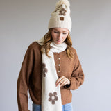 C.C. Daisy Pom Beanie for Women in Heather Beige