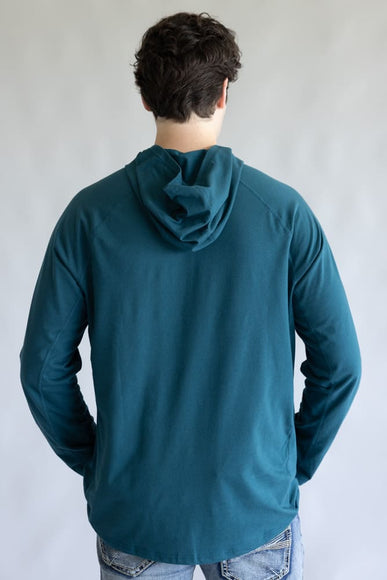 Carhartt Force Relaxed Fit Midweight Long Sleeve Logo Hooded T-Shirt for Men in Greenstone | 106654-GM1