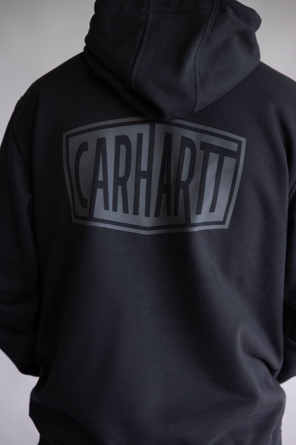 Carhartt Rain Defender Midweight Logo Sleeve Hoodie for Men in Black