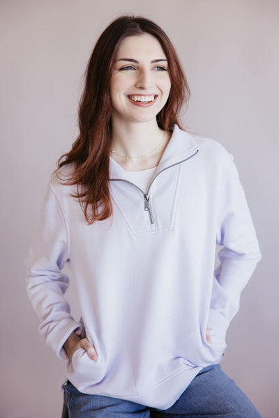 Carhartt Tencel Relaxed Fit Half Zip Sweatshirt for Women in Fresh