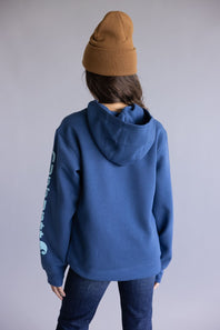 Carhartt Youth Classic Pullover Hoodie for Girls in Dark Denim Blue