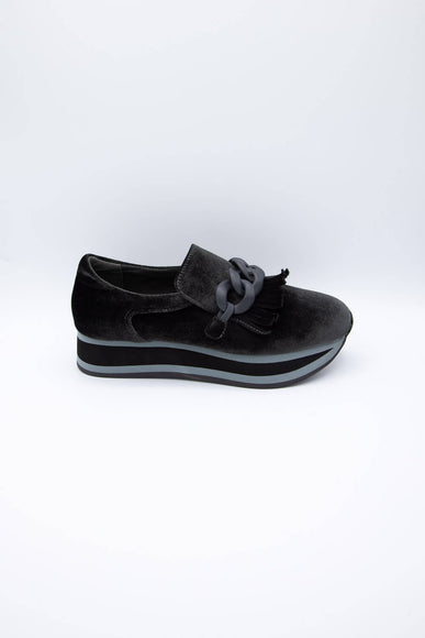 Coconuts by Matisse Bess Platform Loafers for Women in Velvet Charcoal