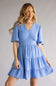Tiered V-Neck Flyaway Dress for Women in Sky 