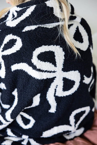 Double Sided Bows Blanket in Black/White