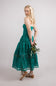 Eyelet Lace Strapless Midi Dress for Women in Emerald