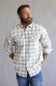 1897 Legends Corduroy Reverse Plaid Flannel Shirt for Men in Ecru Olive | F13004-ECRUOLIVE