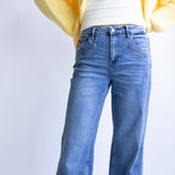 Flying Monkey High-Rise Wide Leg Cuffed Jeans for Women
