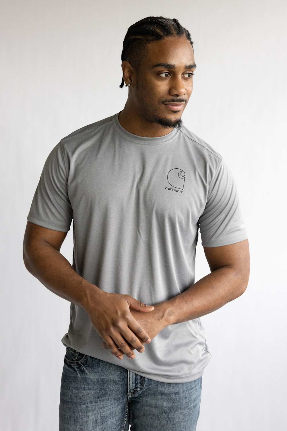 Carhartt Force Sun Defender Logo T-Shirt for Men in Grey
