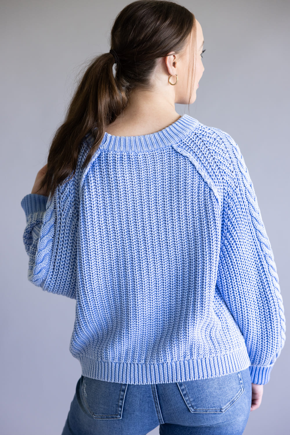 Free People Frankie Cable Sweater for Women in Blue