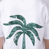 Green Palm Tree T-Shirt for Men in Off White