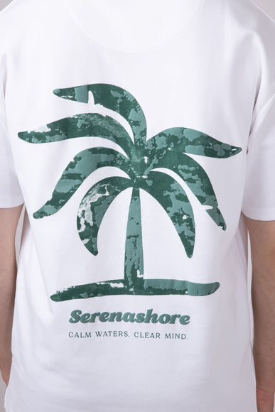Green Palm Tree T-Shirt for Men in Off White