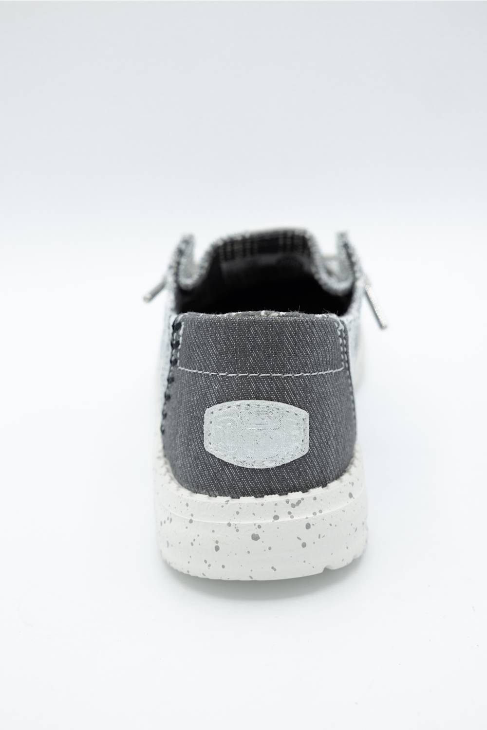 HEYDUDE Womens Wendy Knit Shimmer Shoes in Light Grey