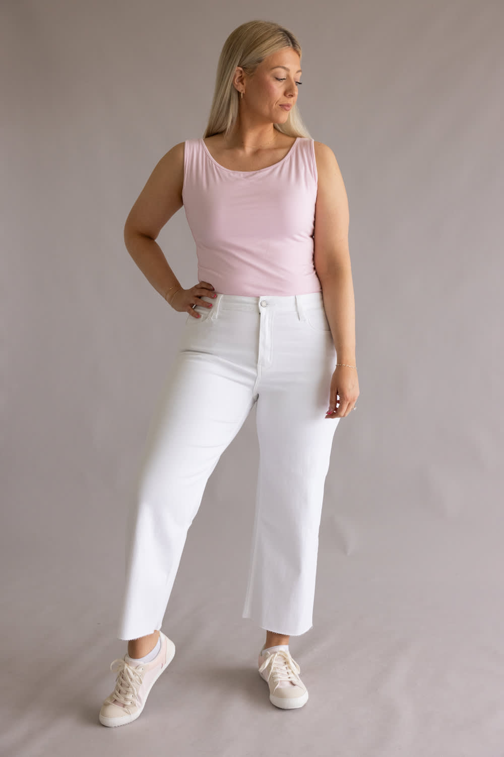 Vervet Wide Crop Jeans for Women in White