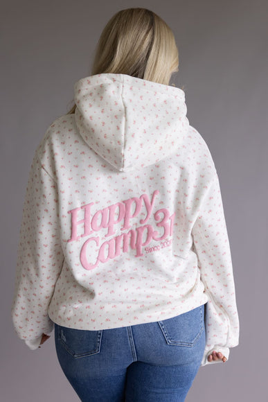 Happy Camp3r Garden Confetti Puff Series Hoodie for Women in White